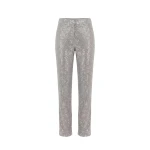 Saiid Kobeisy Sequin Straight Fit Pants in Silver