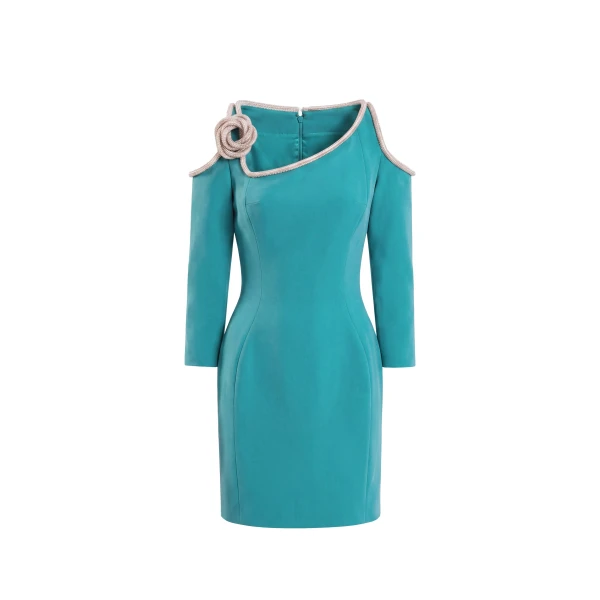 Short Dress with Crystal Embellishment in North Sea