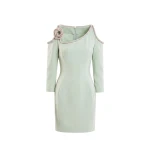 Saiid Kobeisy Short Dress with Crystal Embellishment in Reed