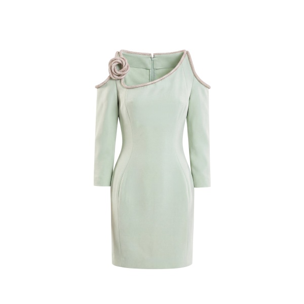 Saiid Kobeisy Short Dress with Crystal Embellishment in Reed