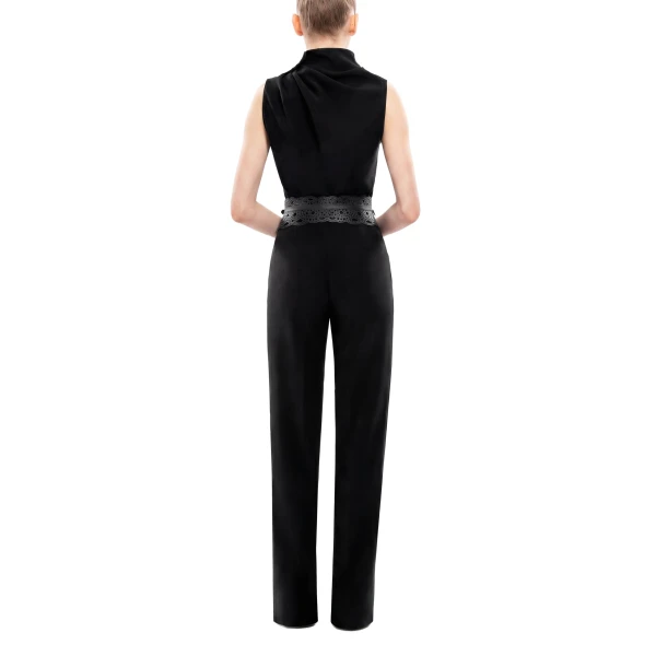 Saiid Kobeisy Straight-Cut Pants in Jet Black, view 4
