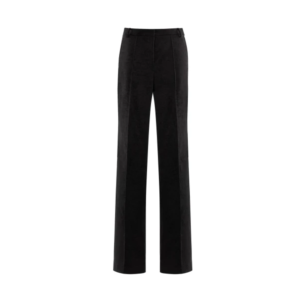 Straight-Cut Pants in Jet Black