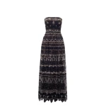 Saiid Kobeisy Strapless Beaded Tulle Dress in Jet Black