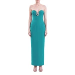 Saiid Kobeisy Strapless Dress with Crystal Embellishment in North Sea