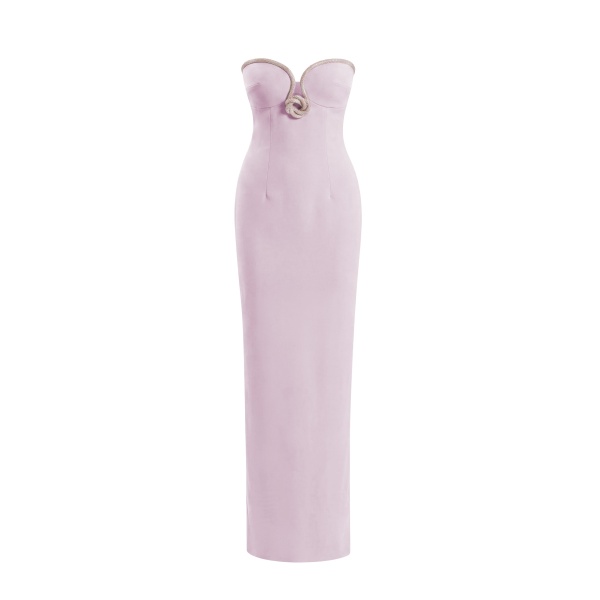 Saiid Kobeisy Strapless Dress with Crystal Embellishment in Reed
