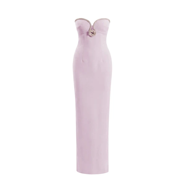 Saiid Kobeisy Strapless Dress with Crystal Embellishment in Reed