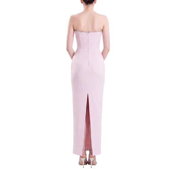 Saiid Kobeisy Strapless Dress with Crystal Embellishment in Salsa Rosa, view 4