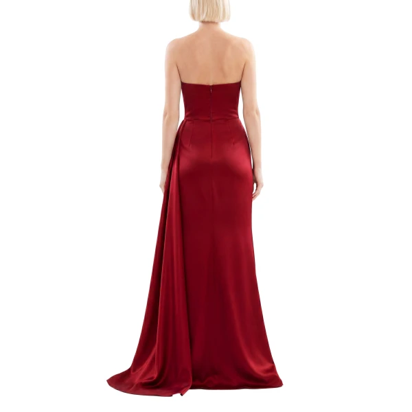Saiid Kobeisy Strapless Long Dress in Space Cherry, view 3