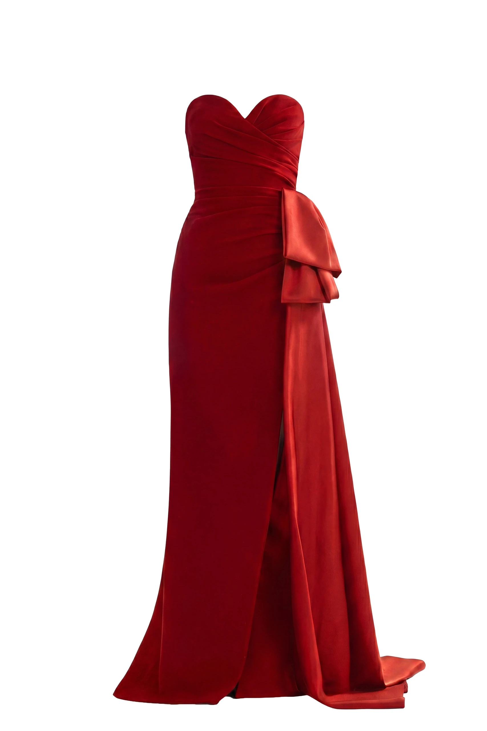 Saiid Kobeisy Strapless Long Dress in Space Cherry | Dresses | Coveti Saiid Kobeisy Strapless Long Dress in Space Cherry