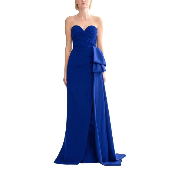 Saiid Kobeisy Strapless Long Dress in Spectrum Blue, view 2