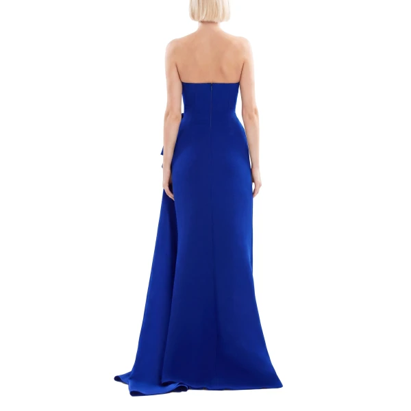 Saiid Kobeisy Strapless Long Dress in Spectrum Blue, view 4