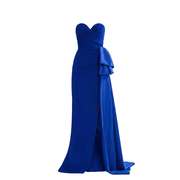 Saiid Kobeisy Strapless Long Dress in Spectrum Blue