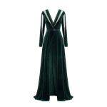 Saiid Kobeisy Velvet Long Dress in Green, Style 36