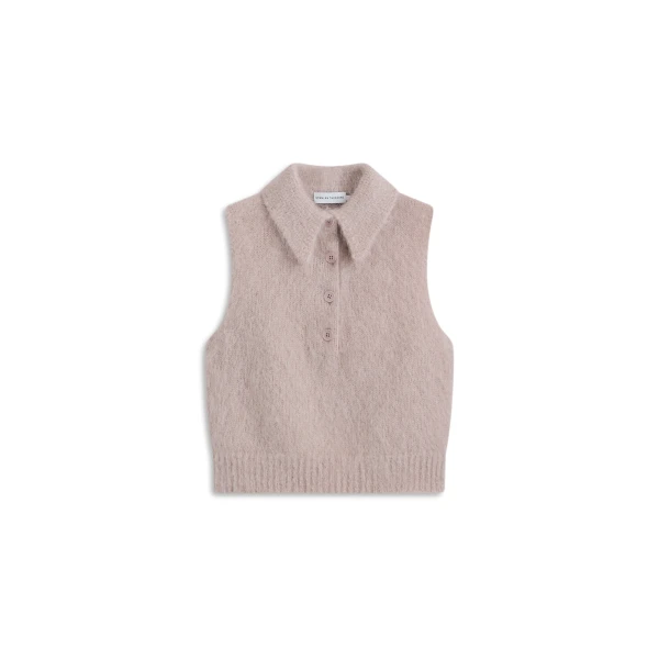 Brushed Mohair Shirt Tank in Mink