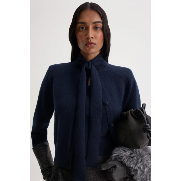 Cashmere Shoulder Pad Cardigan