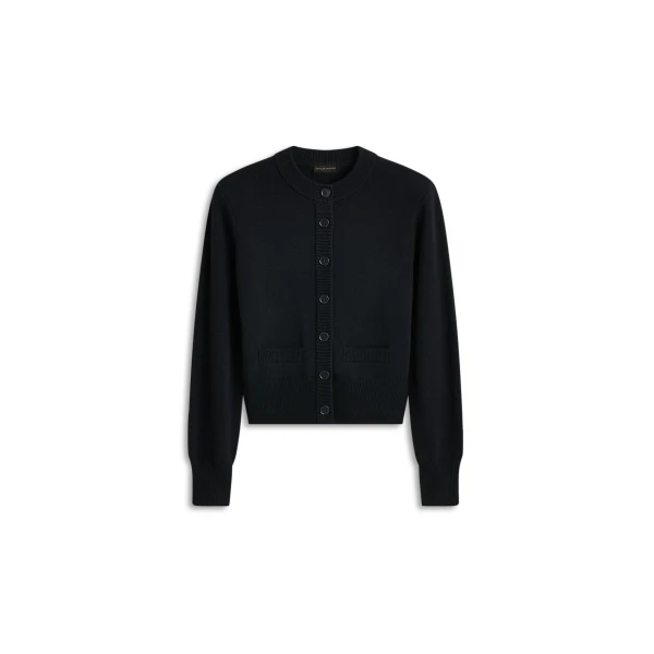 Cashmere Wool Cardigan in Black