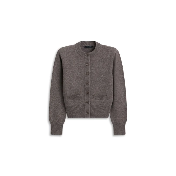 Cashmere Wool Cardigan in Truffle