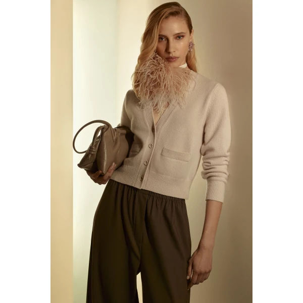 Cashmere Wool V-Neck Cardigan