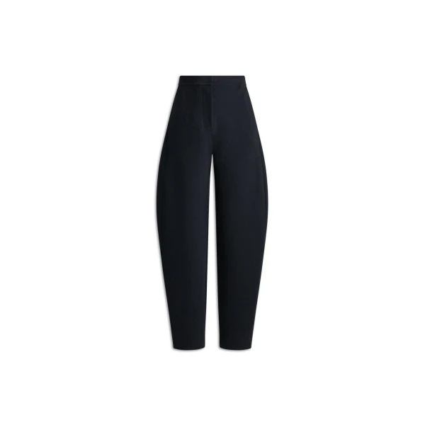 Crepe Knit Barrel Trouser in Black