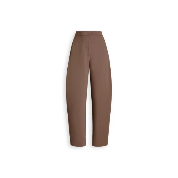 Crepe Knit Barrel Trouser in Whiskey
