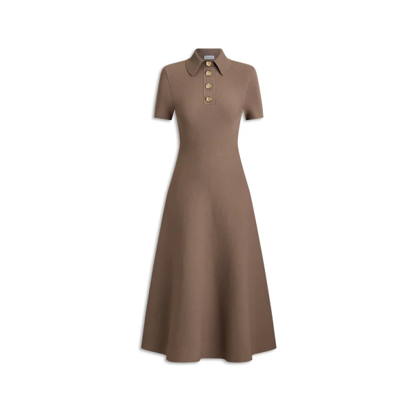 Crepe Knit Poppy Shirt Dress