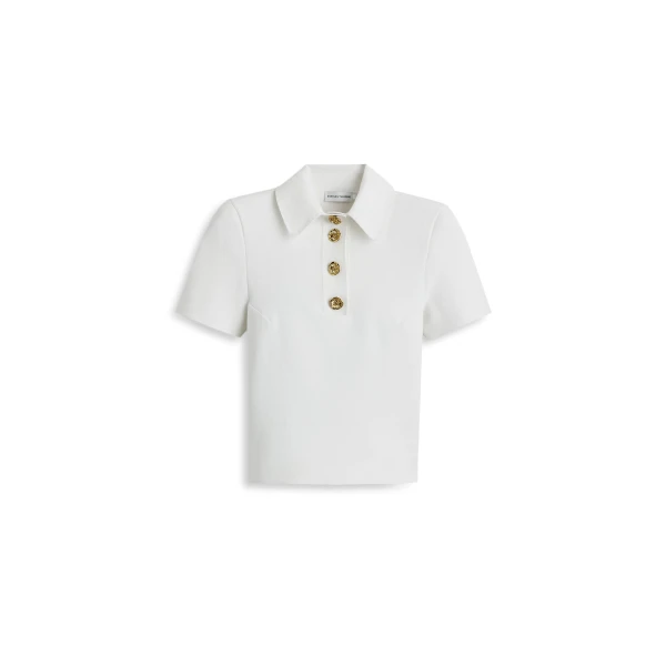 Crepe Knit Poppy Shirt in White