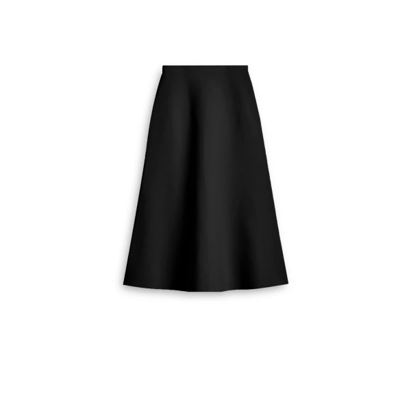 Crepe Knit Soft Hem Skirt in Black