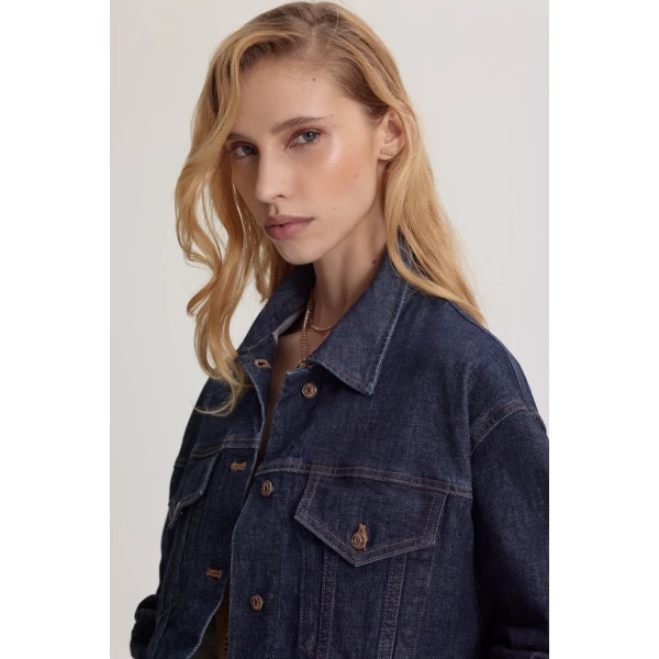 Denim Oversized Cropped Jacket