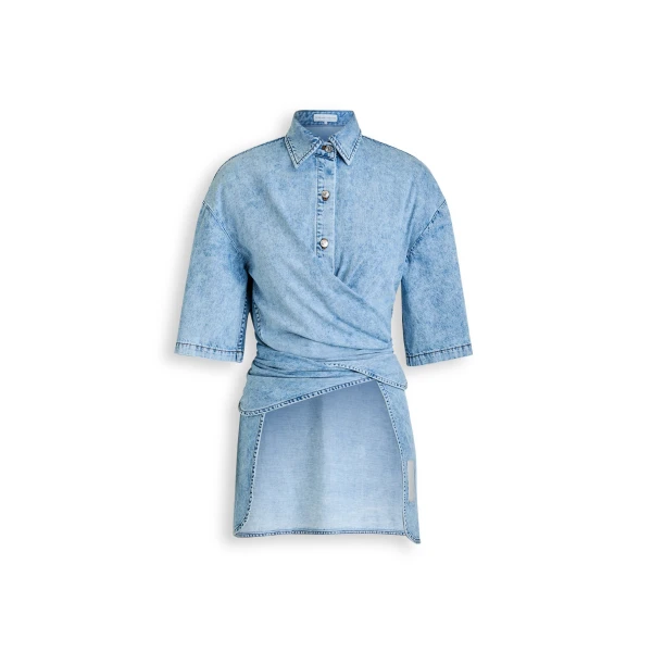 Denim Relaxed Shirt in Snow Wash