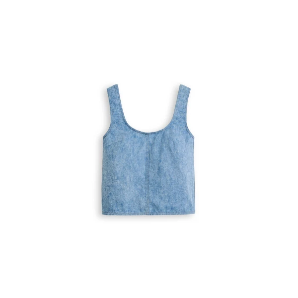 Denim Singlet in Snow Wash