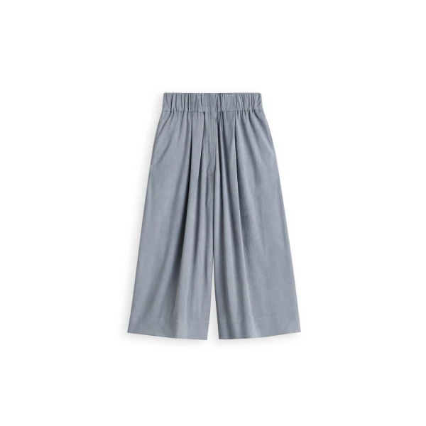 Faux Suede Long Short in Denim
