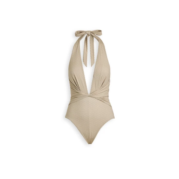 Italian Chain Drape One Piece in Mink