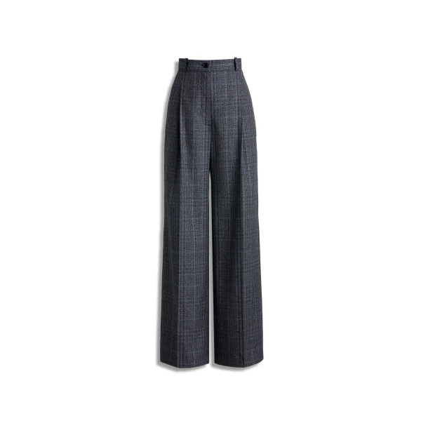 Italian Plaid Trouser in Navy