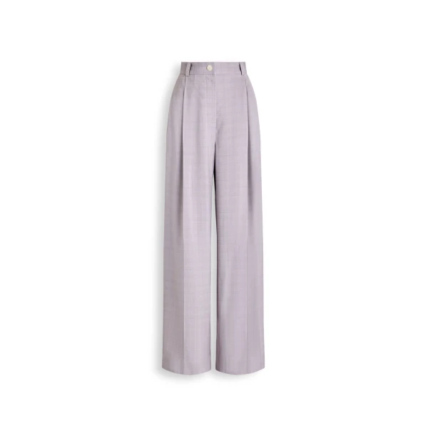 Italian Textured Trouser in Pale Lilac