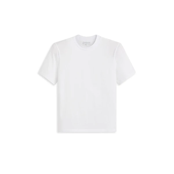 Mercerised Shoulder Pad Tee in White