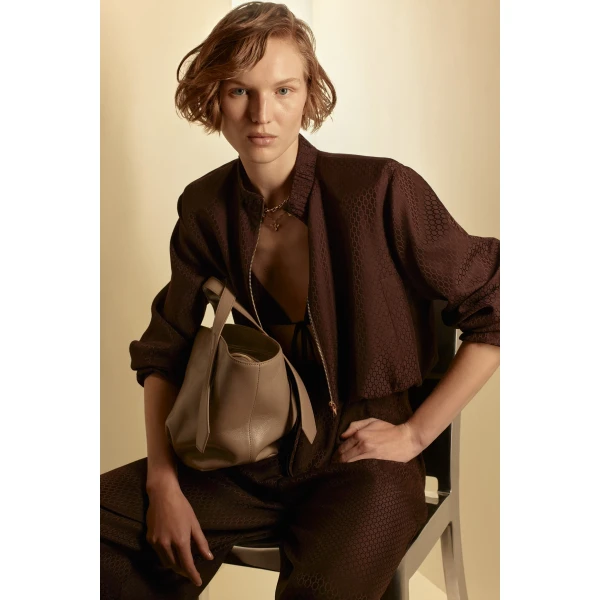 Silk Chain Jacquard Bomber