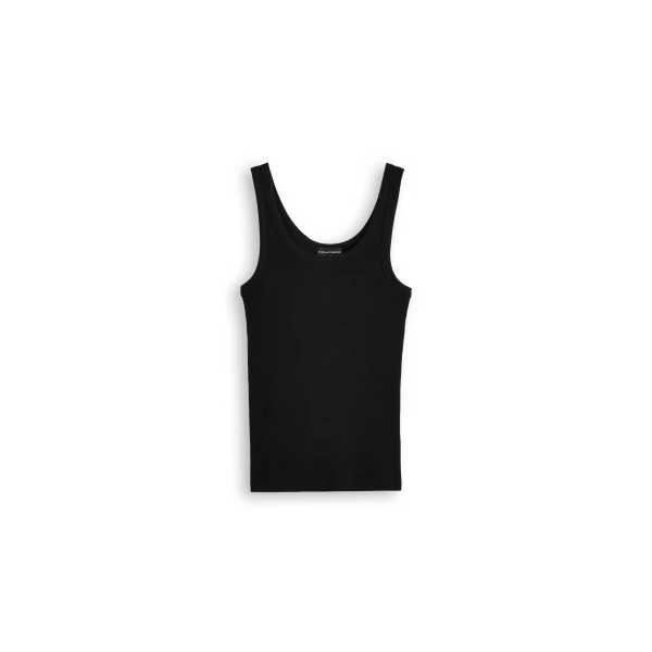 Silk Cotton Singlet in Black