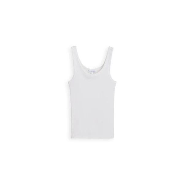 Silk Cotton Singlet in White