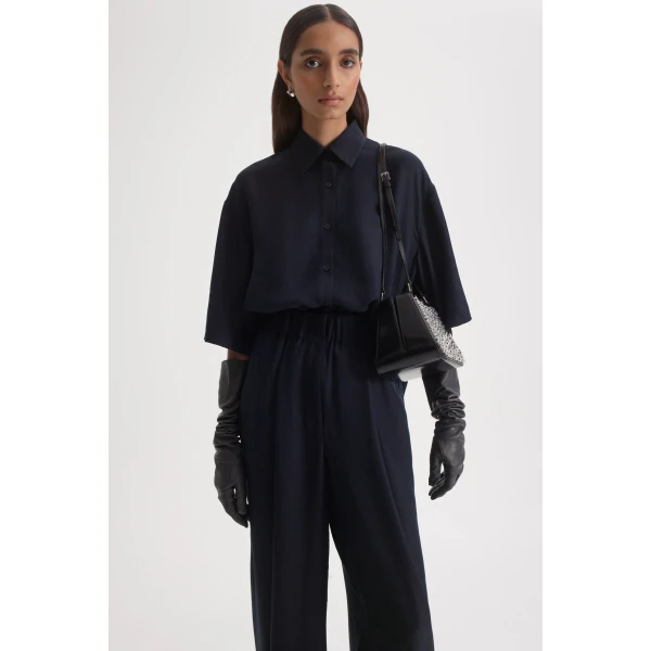Silk Jacquard Short Sleeve Shirt