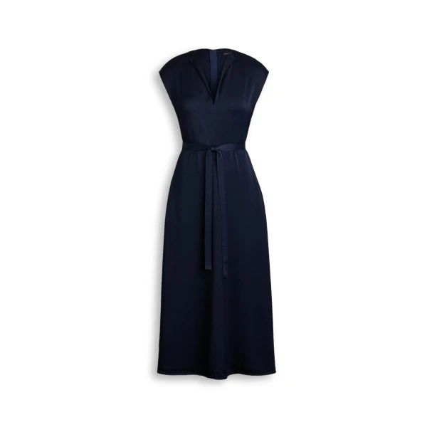 Soft V Neck Dress in Navy
