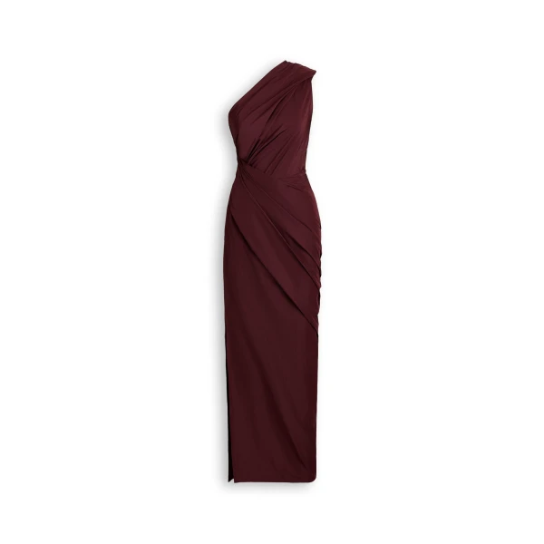 Taffeta Draped Gown in Amethyst