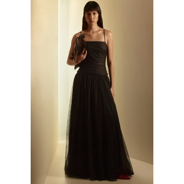 Tinsel Tulle Gown