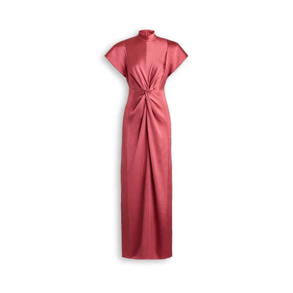 Turban Gown in Garnet Rose