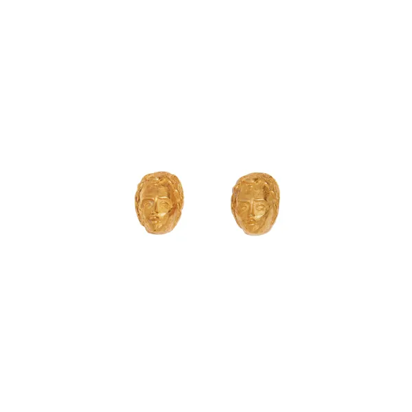 schiaparelli face medallion earrings