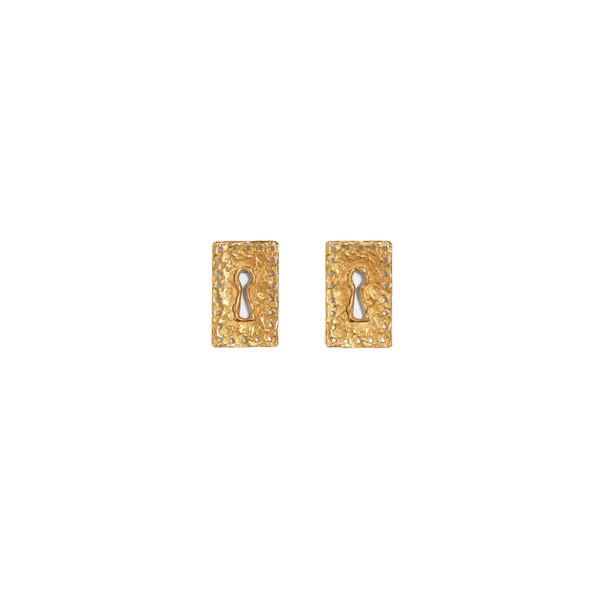 schiaparelli keyhole plate earrings