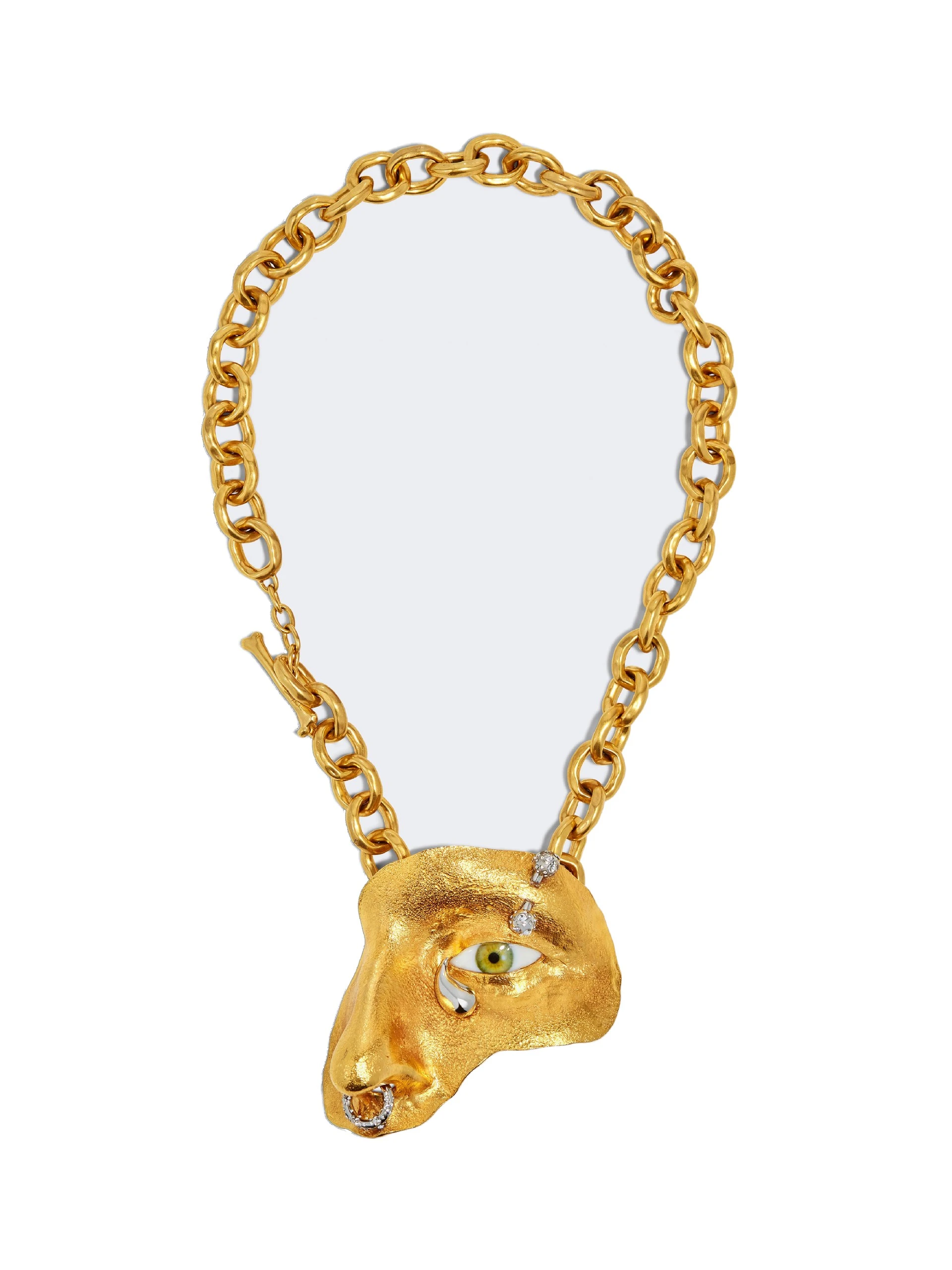 Visage Necklace Schiaparelli Jewelry | Coveti schiaparelli visage necklace