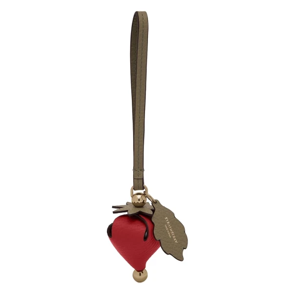 Bag Charm in Strawberry Red and Green
