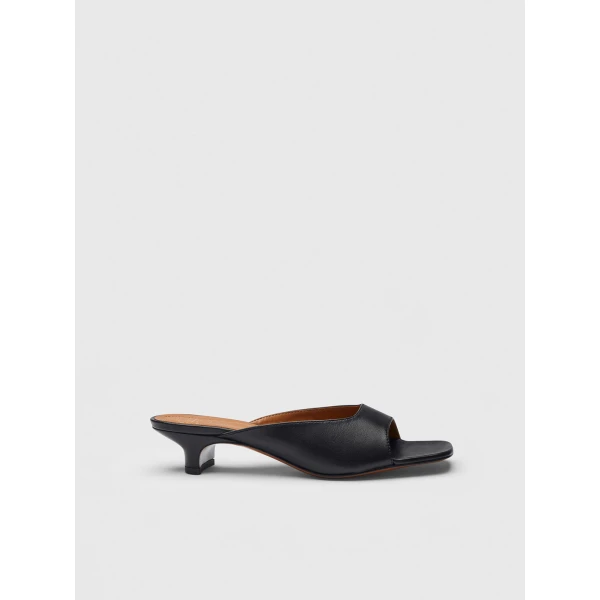 ATP Atelier Tavenna in Black Kitten Heel Mules