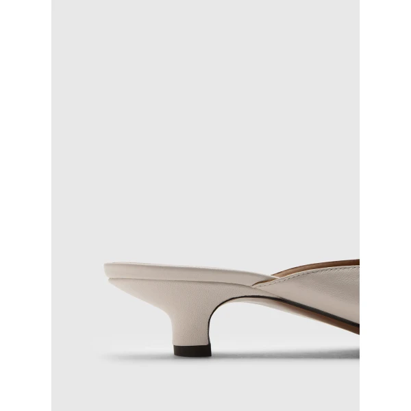 Ivory ATP Atelier kitten heel mules
