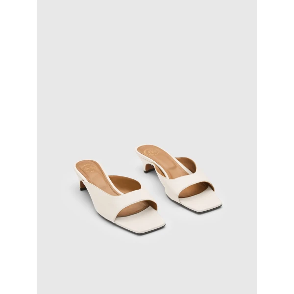 Ivory ATP Atelier kitten heel mules